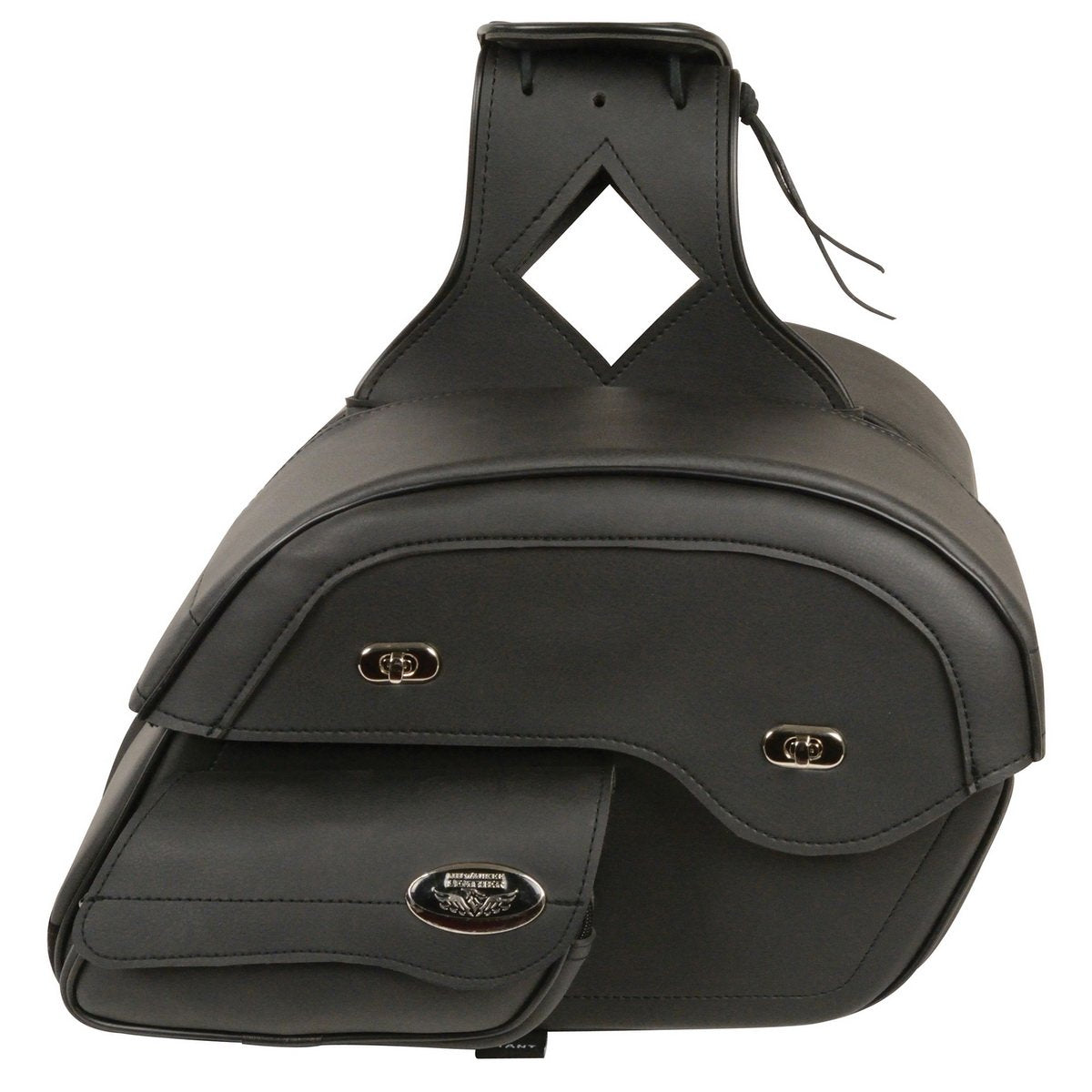 Milwaukee Performance MP8306 Black Large Cruiser Style Slant Throw Over Saddle Bags