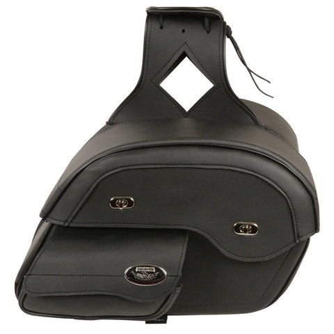 Milwaukee Performance MP8306 Black Large Cruiser Style Slant Throw Over Saddle Bags
