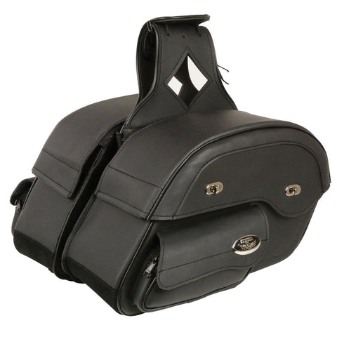 Milwaukee Performance MP8306 Black Large Cruiser Style Slant Throw Over Saddle Bags