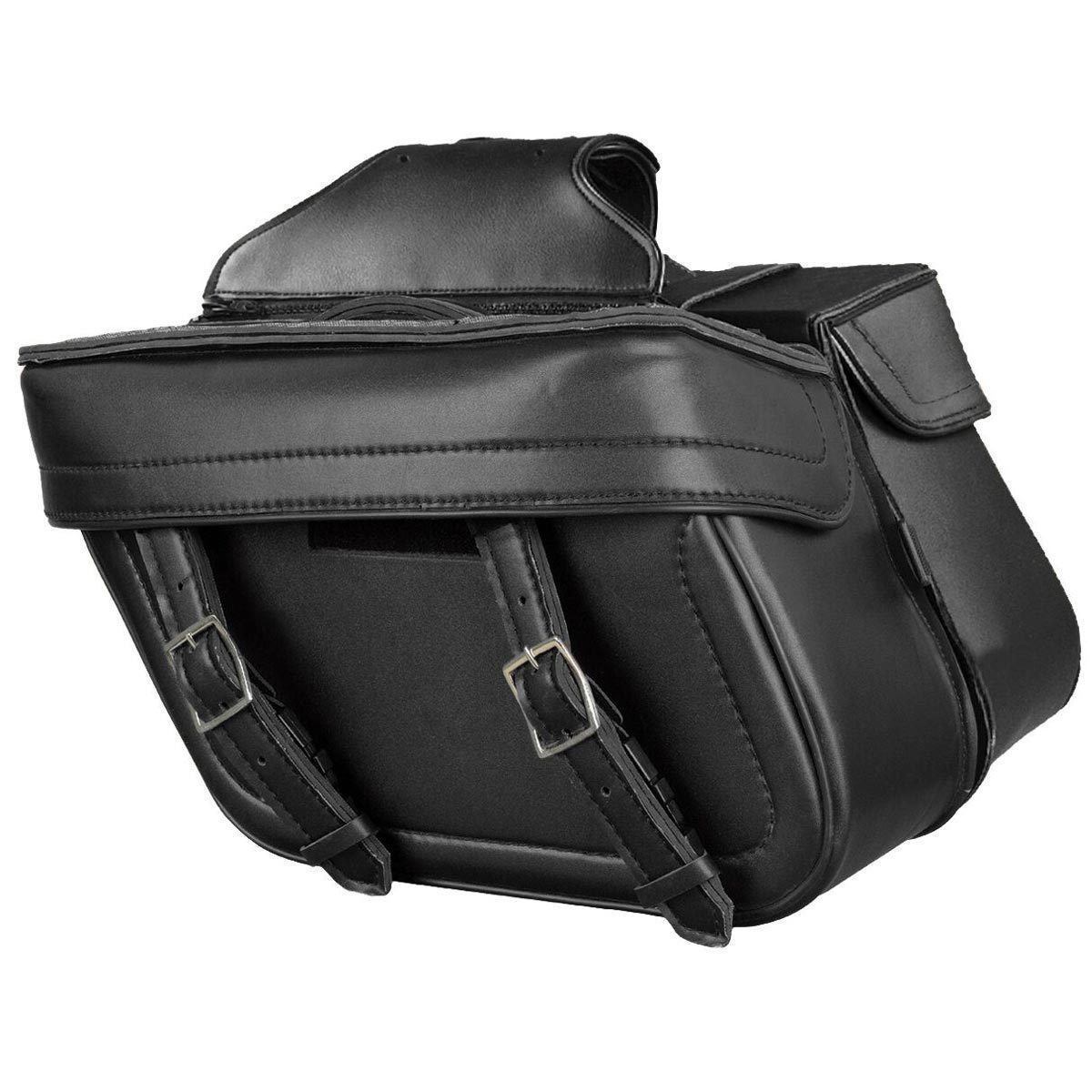Milwaukee Performance MP8325 Black Zip Off PVC Throw Over Saddlebags with Double Strap Front