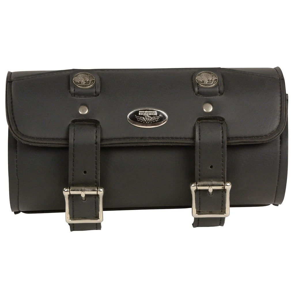 Milwaukee Leather Performance MP8520 Black Small PVC Tool Bag with Buffalo Nickel Snaps