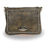 Milwaukee Leather MP8810 Women's Distress Brown Chain Strap Riveted Shoulder Bag with Gun Pocket