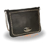 Milwaukee Leather MP8810 Women's Black Chain Strap Riveted Shoulder Bag