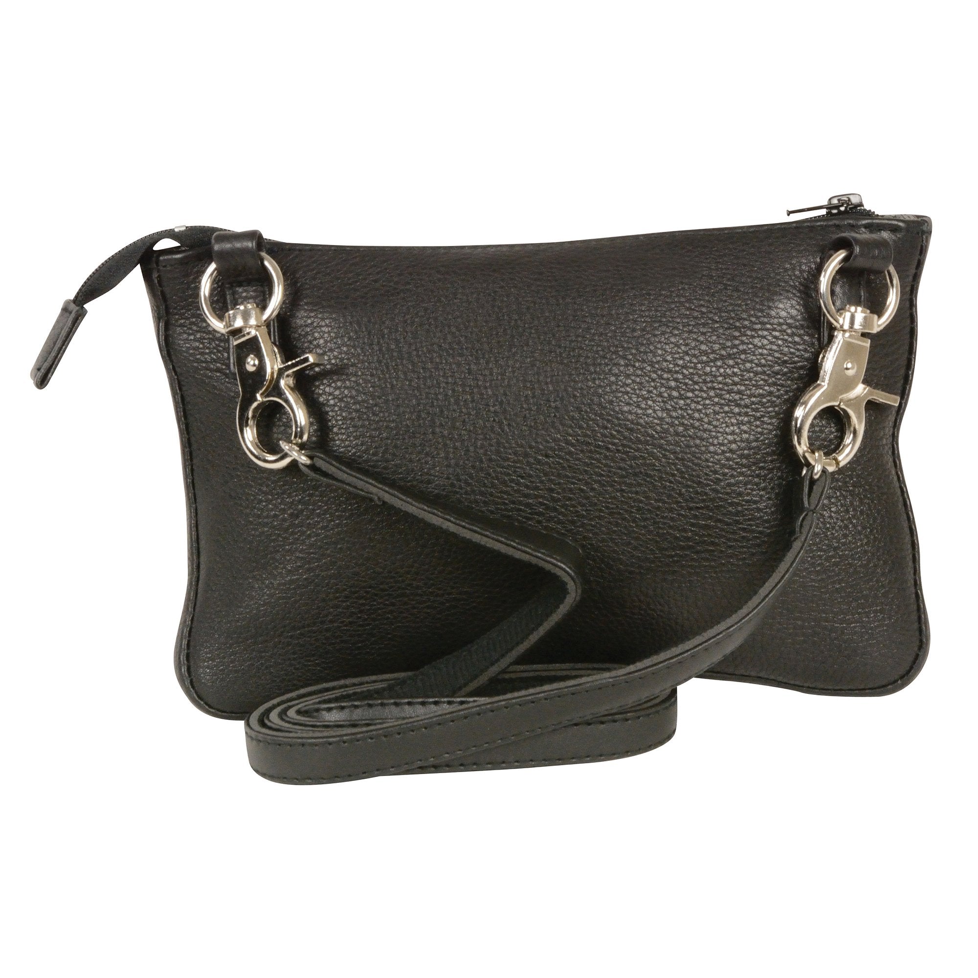 Milwaukee Leather MP8820 Ladies Black Zipper Closure Belt or Shoulder Bag