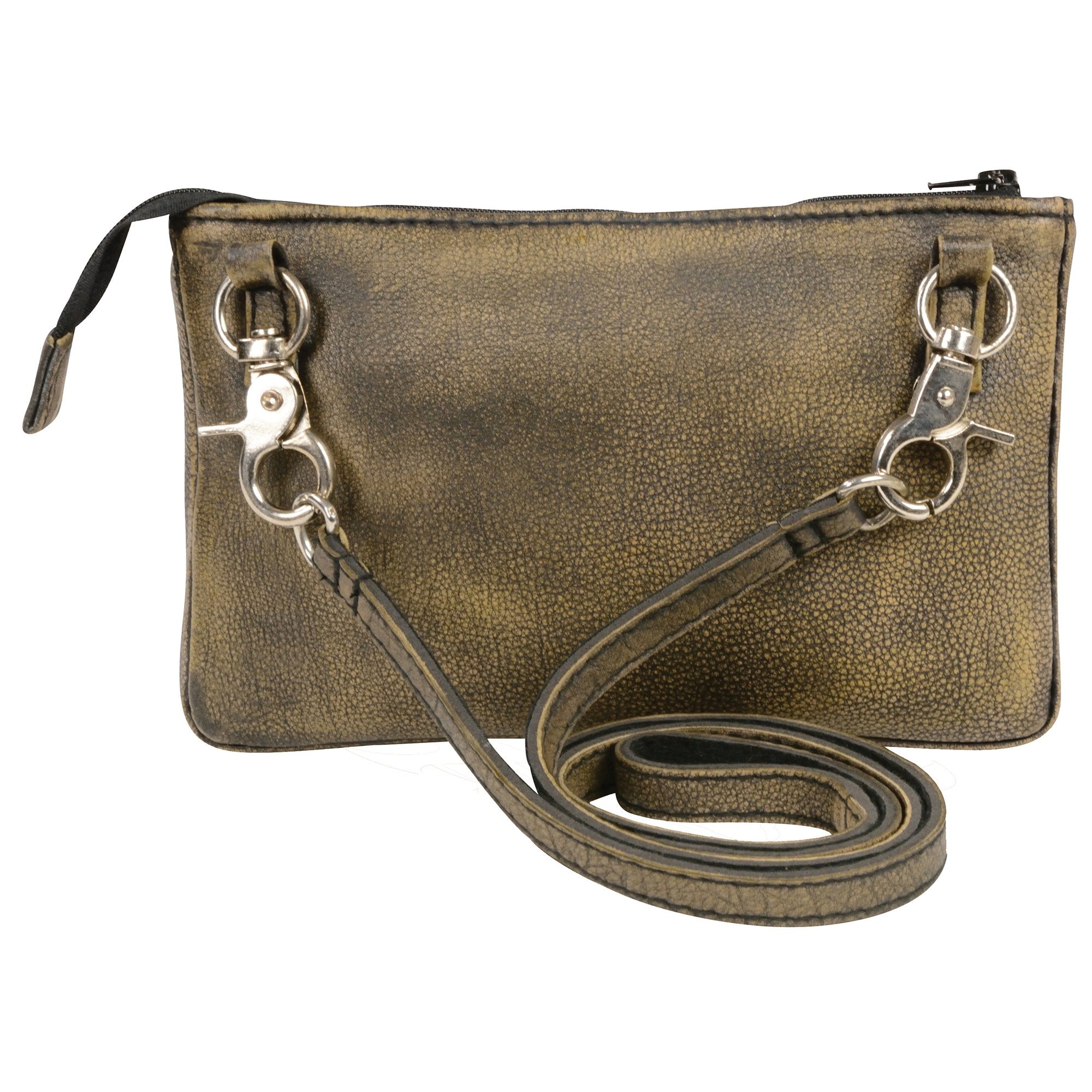 Milwaukee Leather MP8820 Ladies Retro Brown Zipper Closure Belt or Shoulder Bag