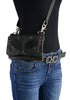 Milwaukee Leather MP8850 Ladies ‘Winged’ Black Leather Multi Pocket Belt Bag with Gun Holster