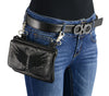 Milwaukee Leather MP8850 Ladies ‘Winged’ Black Leather Multi Pocket Belt Bag with Gun Holster