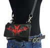 Milwaukee Leather MP8851 Women's Black and Red Leather Multi Pocket Belt Bag with Gun Holster