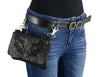 Milwaukee Leather MP8853 Women's 'Flower' Black Leather Multi Pocket Belt Bag with Gun Holster