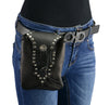 Milwaukee Leather MP8857 Ladies Black Leather Drop Set Belt Bag