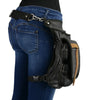 Milwaukee Leather MP8897 Black and Tan Conceal and Carry Leather Thigh Bag with Waist Belt