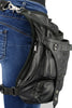 Milwaukee Leather MP8898 Black Leather Conceal and Carry Thigh Bag with Waist Belt