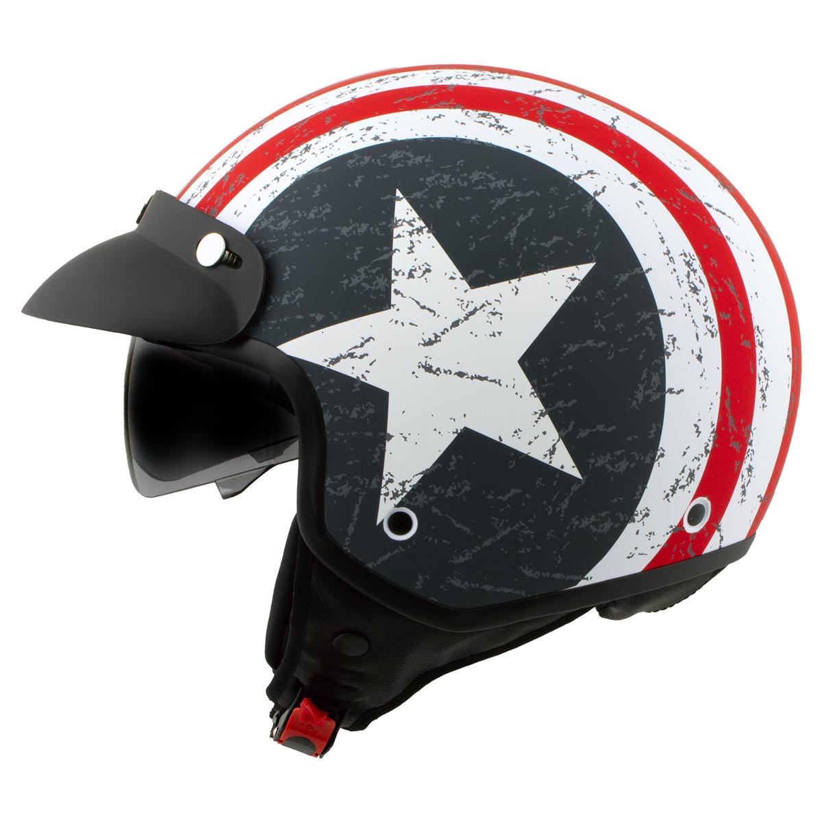 Milwaukee Helmets MPH9701DOT 'Maverick' 3/4 Open Face Stars and Stripes Motorcycle Helmet for Men and Women Biker