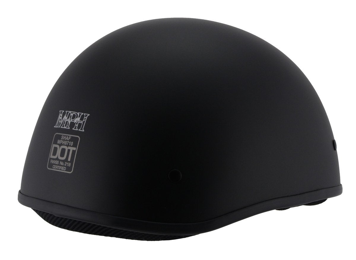 Milwaukee Performance Helmets MPH9710DOT Dot Approved 'Bare Bones' Matte Black Half Motorcycle Helmet for Men and Women