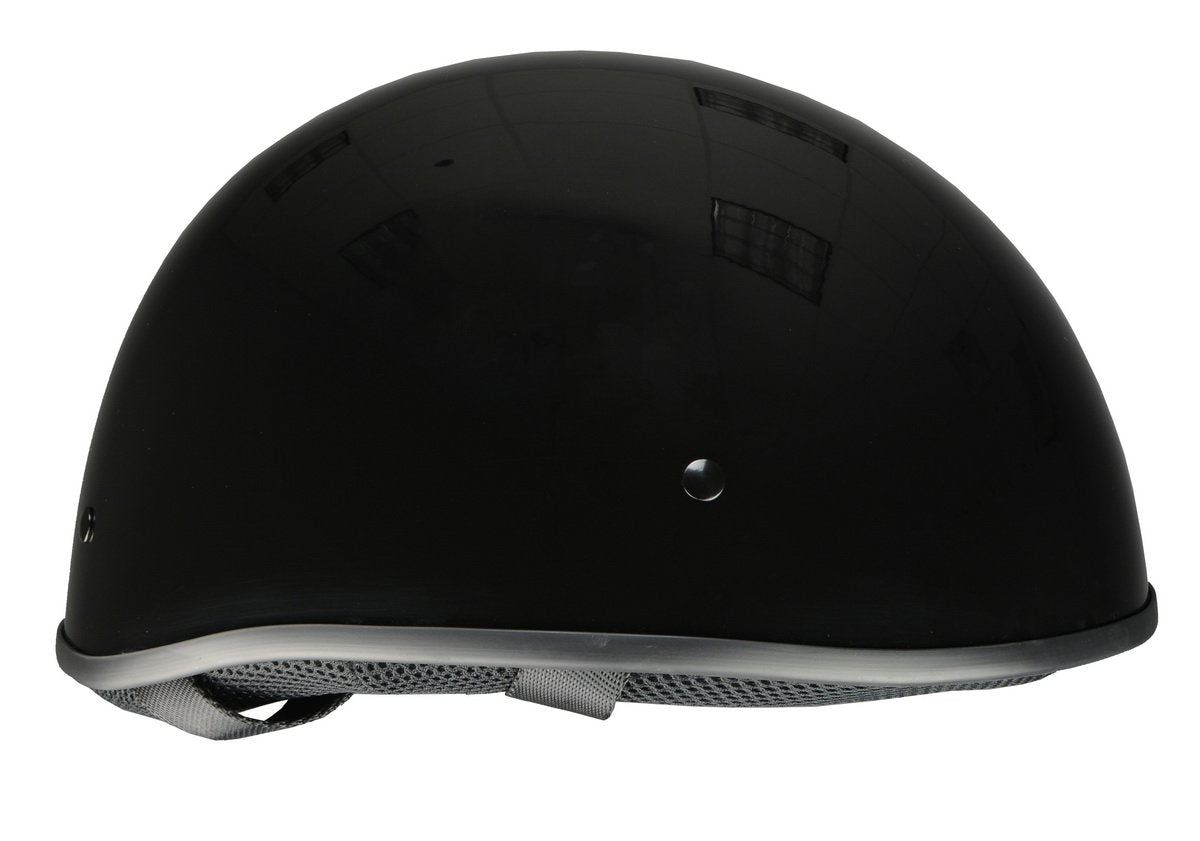 Milwaukee Performance Helmets MPH9711DOT 'Bare Bones' Glossy Black Half Helmet
