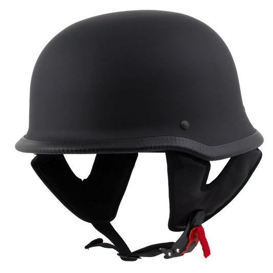 Milwaukee Helmets MPH9740DOT Dot Approved German Style 'Motorrad' Matte Black Advanced Half Motorcycle Helmet for Men and Women Biker