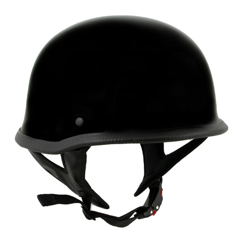 Milwaukee Helmets MPH9741DOT Dot Approved German Style 'Motorrad' Gloss Black Advanced Half Motorcycle Helmet for Men and Women Biker
