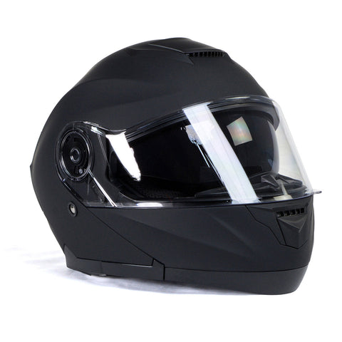 Milwaukee Helmets MPH9814DOT 'Breeze' Flat Black Modular Helmet for Men and Women Biker w/ MP7922FMSET Heated Balaclava Bundle