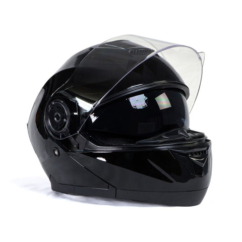 Milwaukee Helmets MPH9815DOT Breeze Gloss Black Advanced Motorcycle Modular Helmet Biker w/ Drop Down Visor