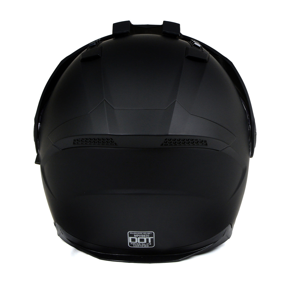 Milwaukee Helmets MPH9820DOT Flat Black 'Ominous' Dual Sport Advanced Motorcycle Modular Helmet for Men and Women Biker