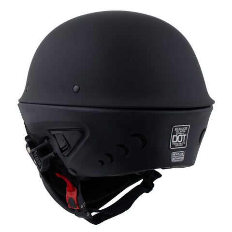 Milwaukee Helmets MPH9830DOT 'Rascal' 3/4 Open Face Flat Black 2 in 1 Motorcycle Helmet for Men and Women Biker