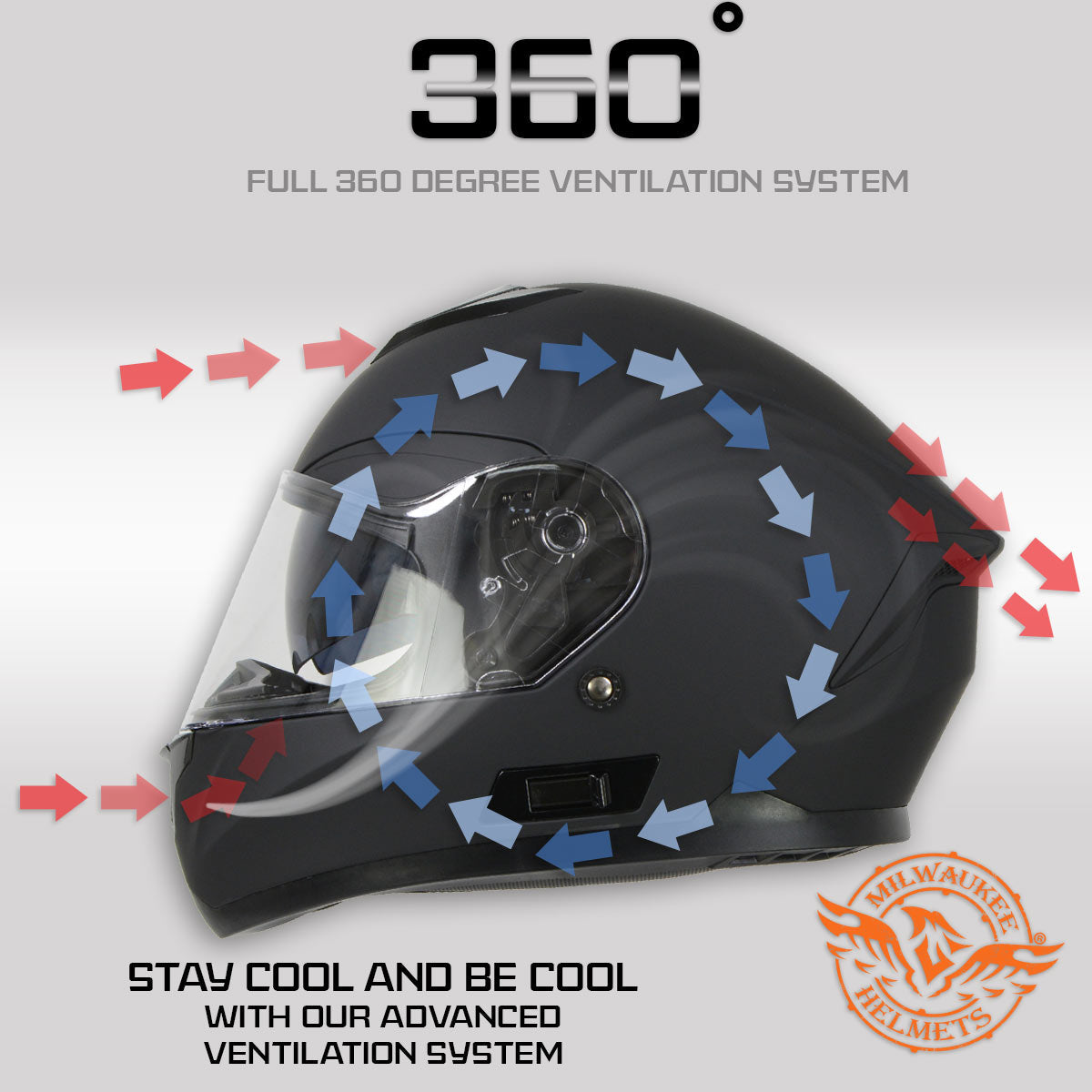 Milwaukee Helmets MPH9835DOT 'Sweeper' Flat Black Advanced Motorcycle Modular Helmet for Men and Women Biker w/ Drop Down Visor