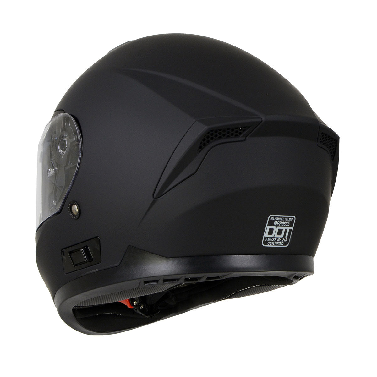 Milwaukee Helmets MPH9835DOT 'Sweeper' Flat Black Advanced Motorcycle Modular Helmet for Men and Women Biker w/ Drop Down Visor