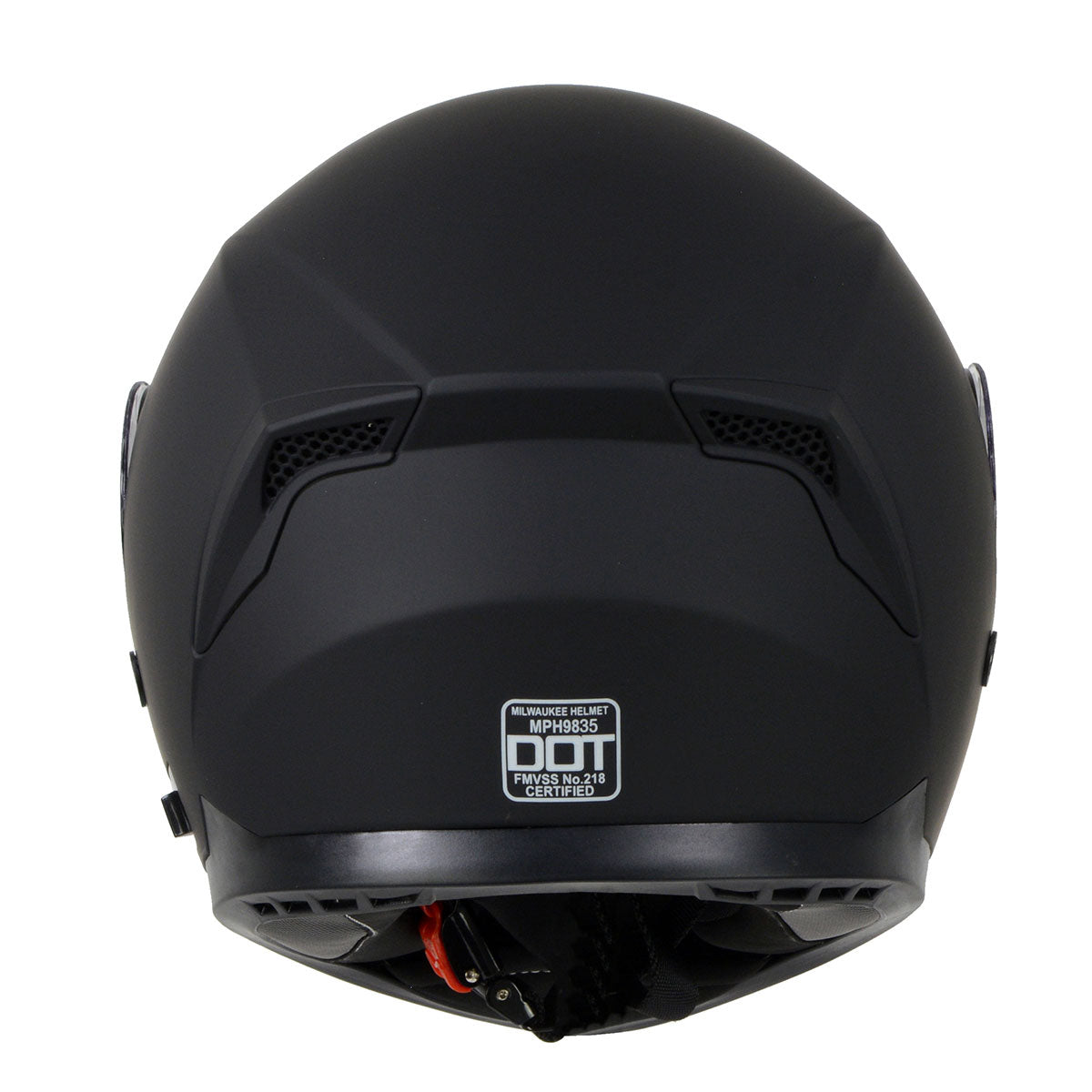 Milwaukee Helmets MPH9835DOT 'Sweeper' Flat Black Advanced Motorcycle Modular Helmet for Men and Women Biker w/ Drop Down Visor