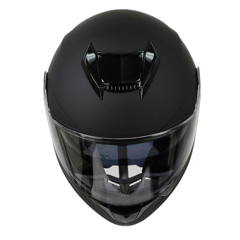 Milwaukee Helmets MPH9835DOT 'Sweeper' Flat Black Advanced Motorcycle Modular Helmet for Men and Women Biker w/ Drop Down Visor