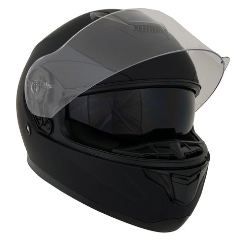 Milwaukee Helmets MPH9835DOT 'Sweeper' Flat Black Advanced Motorcycle Modular Helmet for Men and Women Biker w/ Drop Down Visor