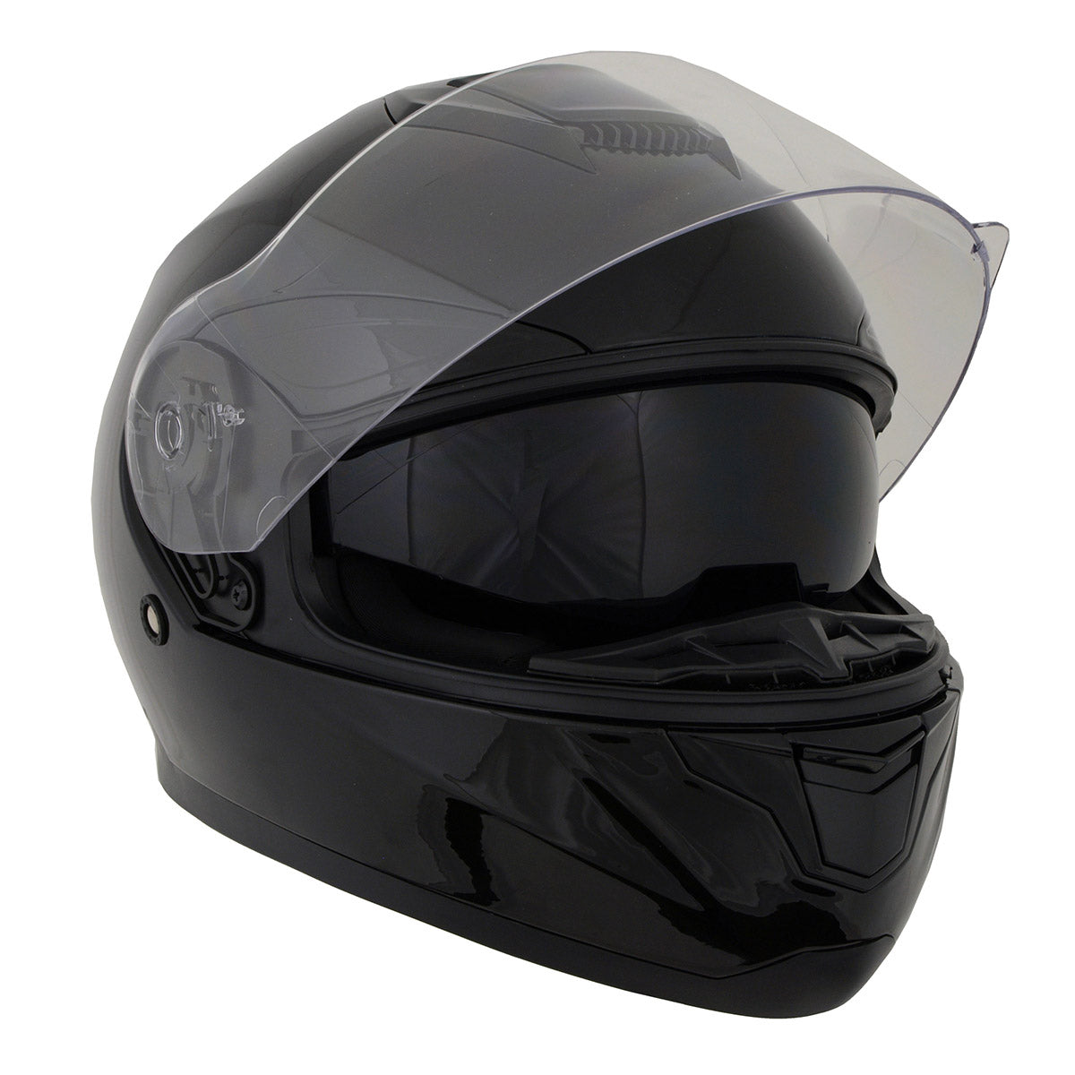 Milwaukee Helmets MPH9836DOT 'Sweeper' Gloss Black Advanced Motorcycle Modular Helmet for Men and Women Biker w/ Drop Down Visor