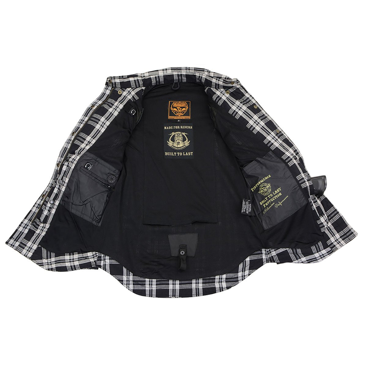 Milwaukee Performance MPL2600 Ladies Black and White Armored Flannel Shirt with Kevlar Protection