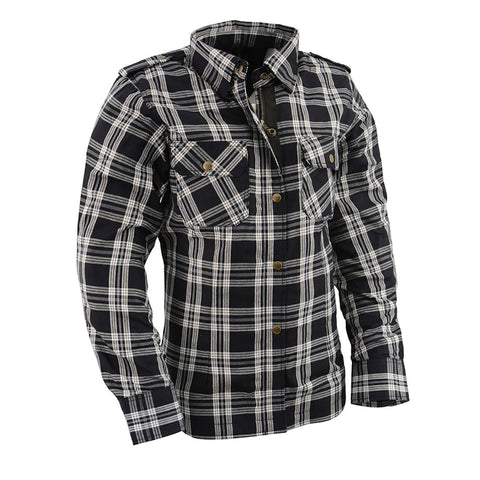 Milwaukee Performance MPL2600 Ladies Black and White Armored Flannel Shirt with Kevlar Protection