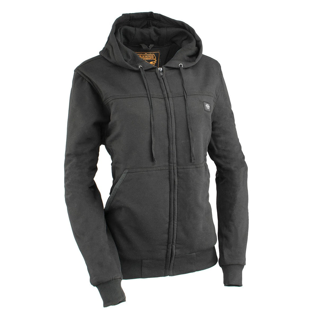 Milwaukee Leather MPL2713SET Women's Black Hoodie with Heating Elements (Battery Pack Included)