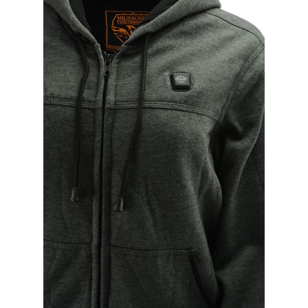 Milwaukee Leather MPL2717DUAL Women's Black 'Heated' Zipper Front Hoodie (Battery Pack Included) - Milwaukee Leather Womens Heated Hoodies