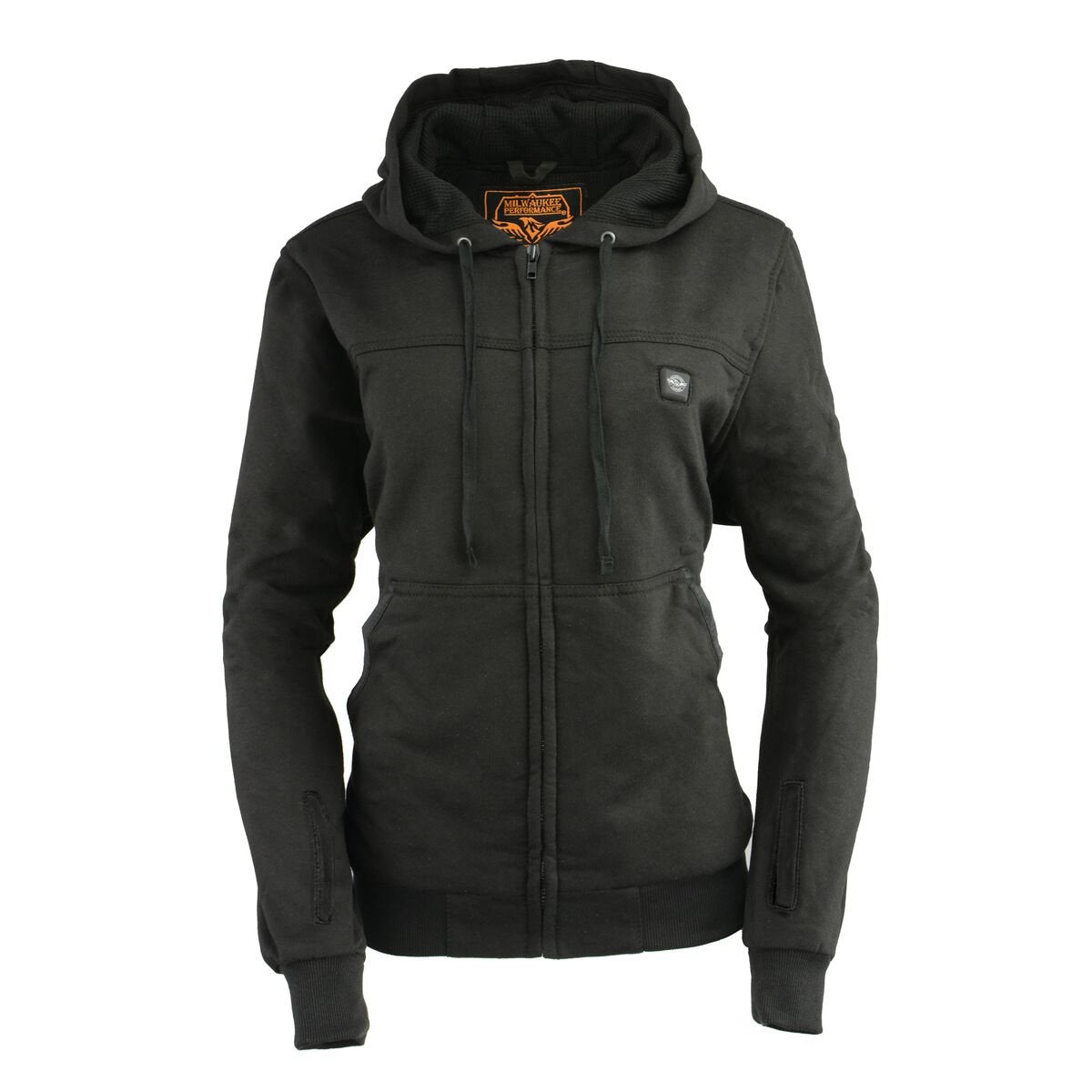 Milwaukee Leather MPL2717DUAL Women's Black 'Heated' Zipper Front Hoodie (Battery Pack Included) - Milwaukee Leather Womens Heated Hoodies