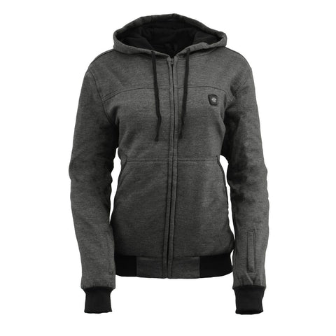 Milwaukee Leather MPL2717DUAL Women's Grey Hoodie with Heating Elements and Included Battery Pack - Milwaukee Leather Womens Heated Hoodies