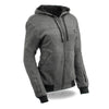 Milwaukee Leather MPL2717DUAL Women's Grey Hoodie with Heating Elements and Included Battery Pack - Milwaukee Leather Womens Heated Hoodies
