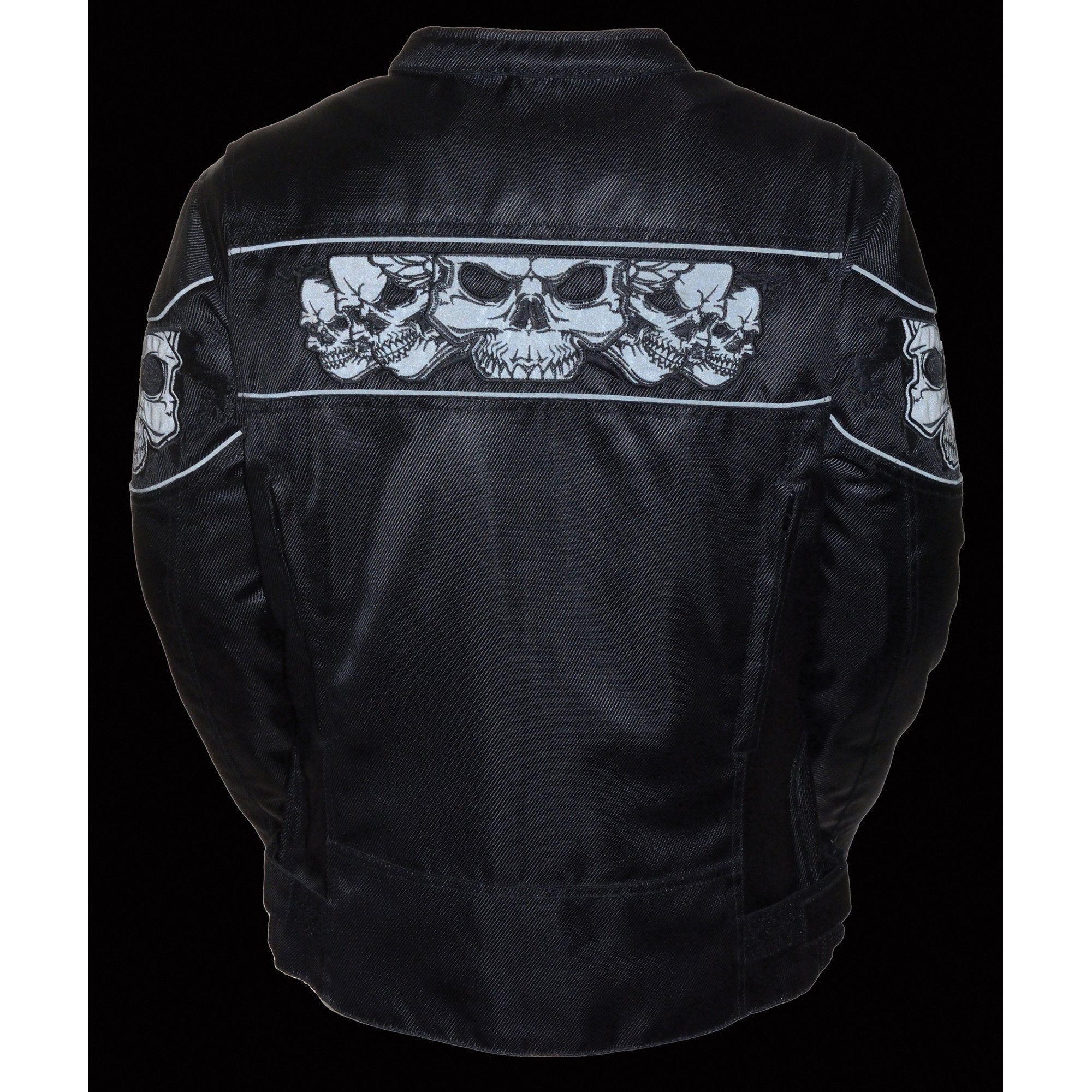 Milwaukee Leather MPL2730 Women's Crossover Textile Scooter Jacket with Reflective Skulls - Milwaukee Performance Textile Jackets