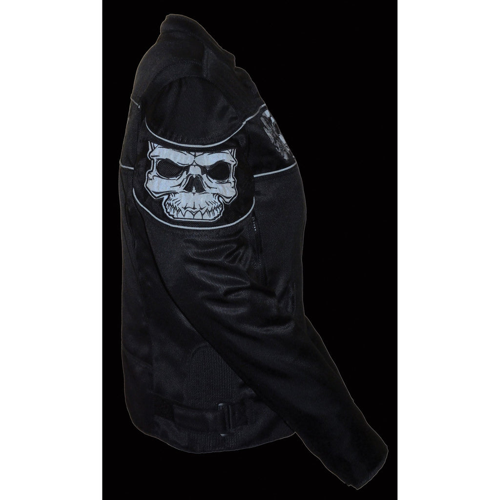 Milwaukee Leather MPL2730 Women's Crossover Textile Scooter Jacket with Reflective Skulls - Milwaukee Performance Textile Jackets