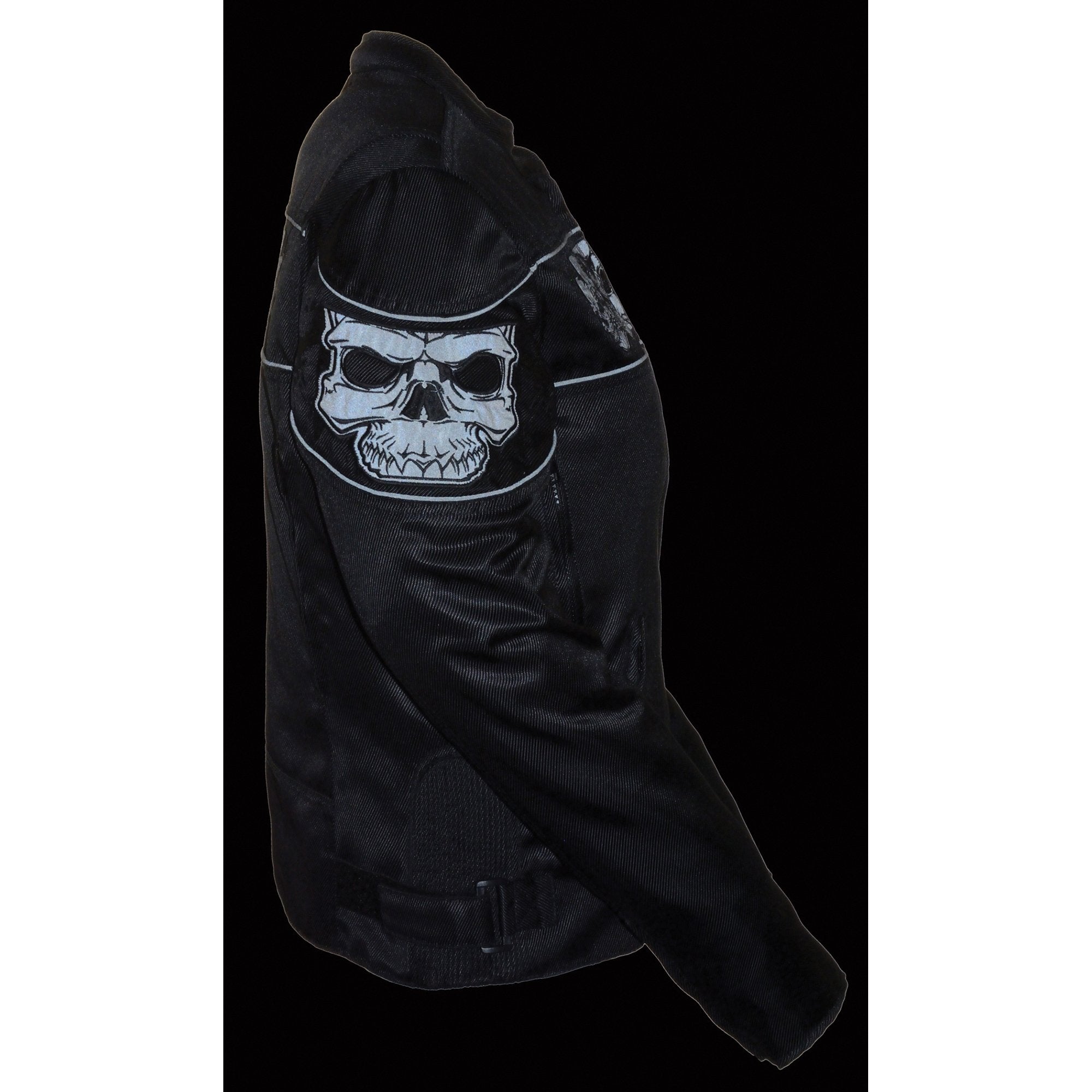 Milwaukee Leather MPL2730 Women's Crossover Textile Scooter Jacket with Reflective Skulls - Milwaukee Performance Textile Jackets