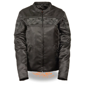 Milwaukee Leather MPL2730 Women's Crossover Textile Scooter Jacket with Reflective Skulls - Milwaukee Performance Textile Jackets