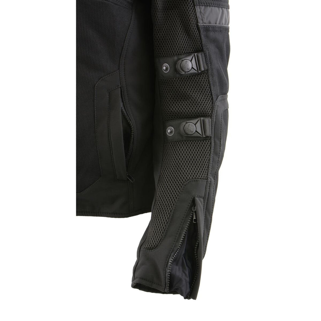 Milwaukee Leather MPL2775 Ladies Black Armored Textile and Mesh Racing Jacket