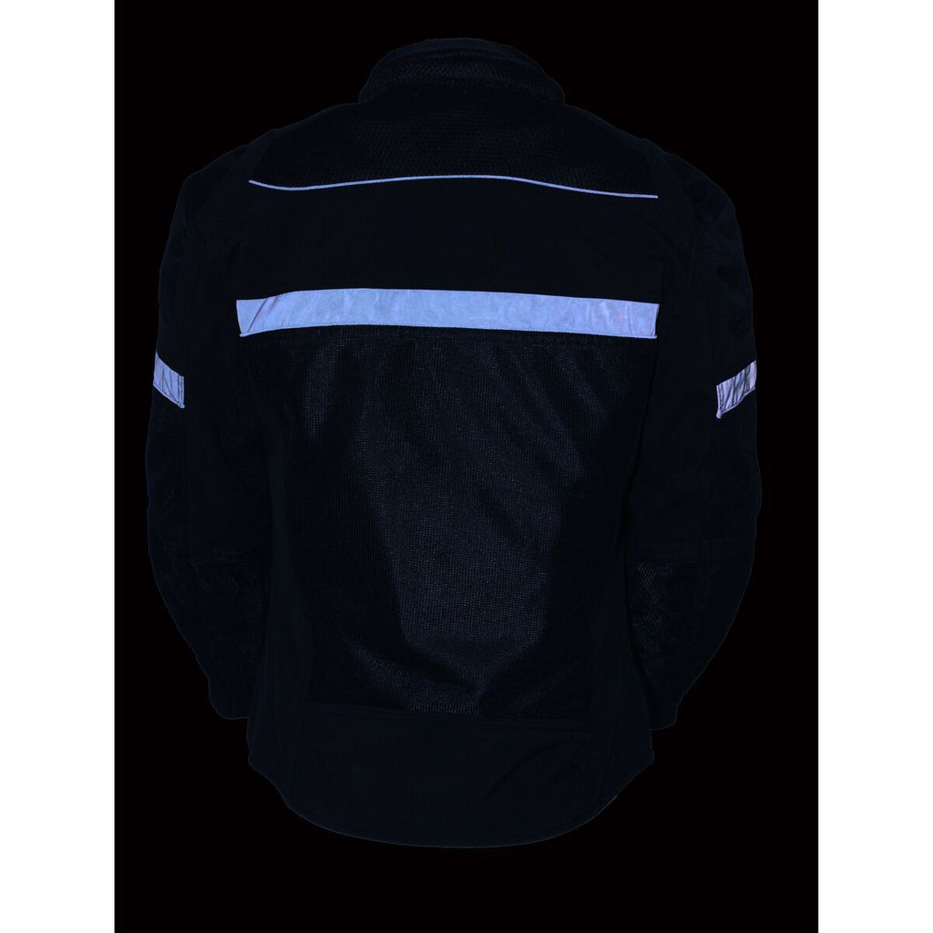 Milwaukee Leather MPL2775 Ladies Black Armored Textile and Mesh Racing Jacket