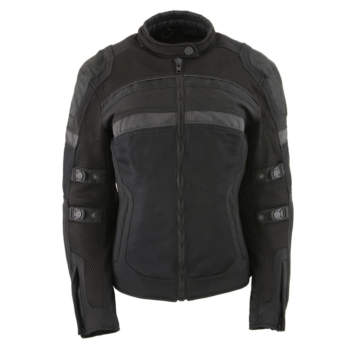 Milwaukee Leather MPL2775 Ladies Black Armored Textile and Mesh Racing Jacket