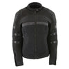 Milwaukee Leather MPL2775 Ladies Black Armored Textile and Mesh Racing Jacket