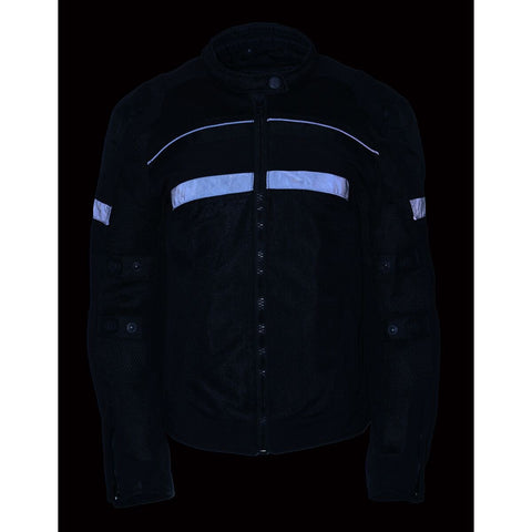 Milwaukee Leather MPL2775 Ladies Black Armored Textile and Mesh Racing Jacket