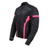 Milwaukee Leather MPL2794 Black and Pink Mesh/Textile Armored Motorcycle Racer Jacket for Women - All Season Jackets