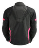Milwaukee Leather MPL2794 Women's Black and Pink Mesh Racer Jacket with Gun Pockets - Milwaukee Leather Womens Textile Jackets