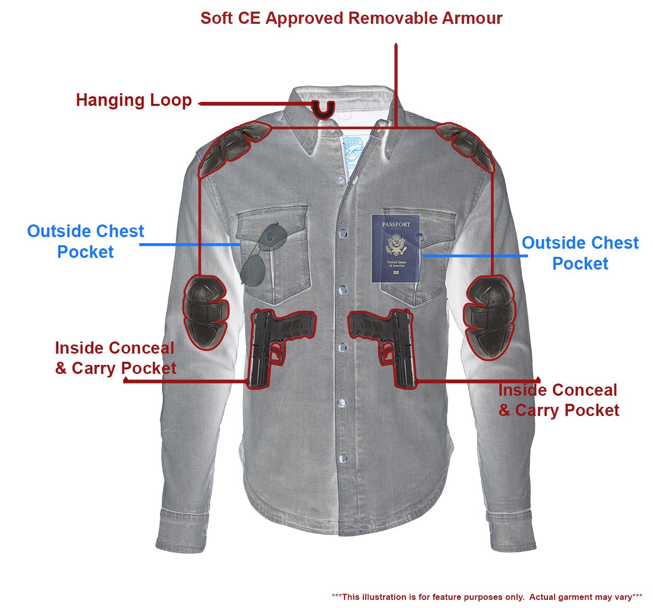 Milwaukee Performance MPM1621 Men's Grey Armored Denim Shirt with Aramid® by DuPont™ Fibers